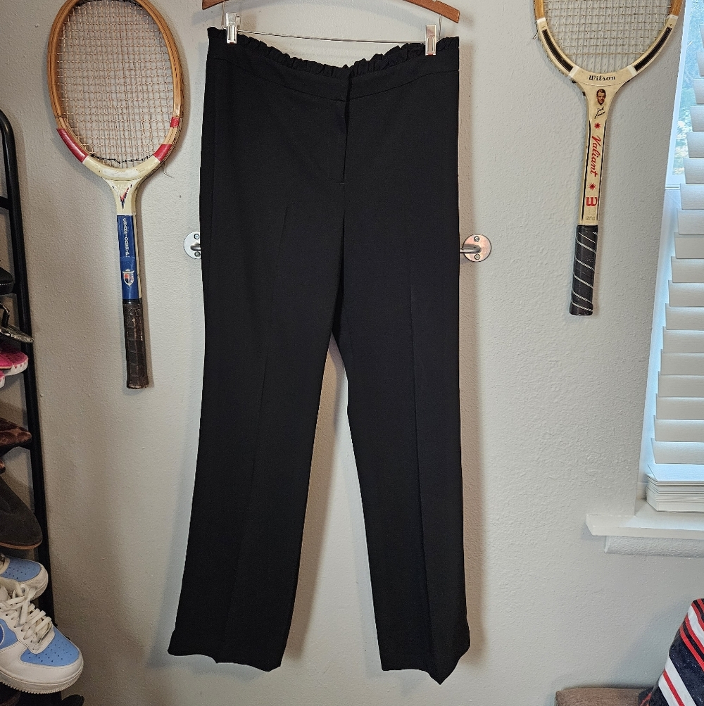 Bar III Black Paperbag Ruffle Waist slacks Pants 10